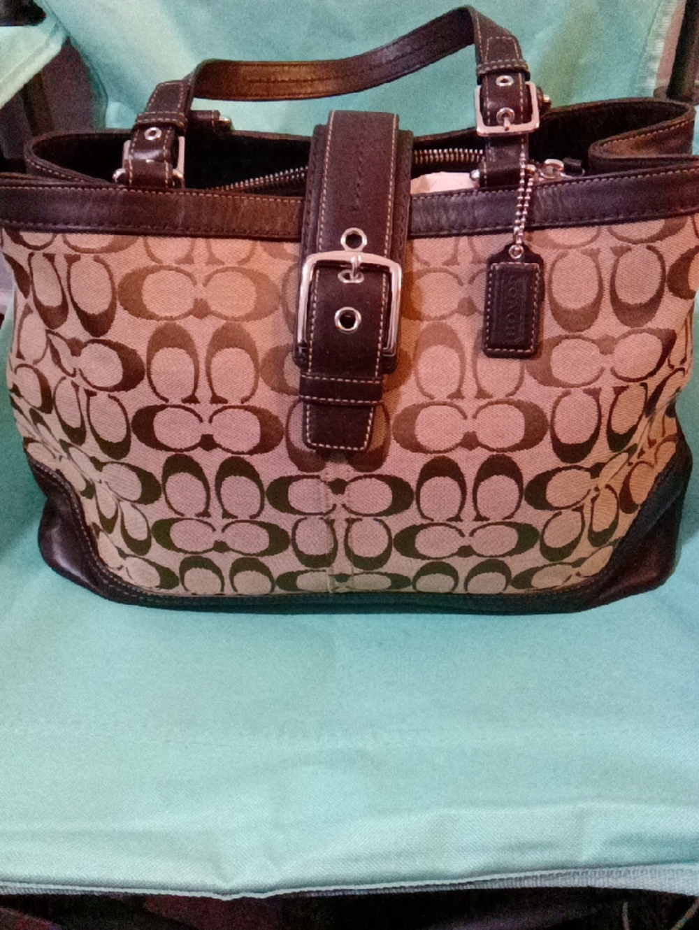 Coach Hampton Tan/Brown Signature C Canvas Tote w/ Dark  Trim : H0872-F12643
